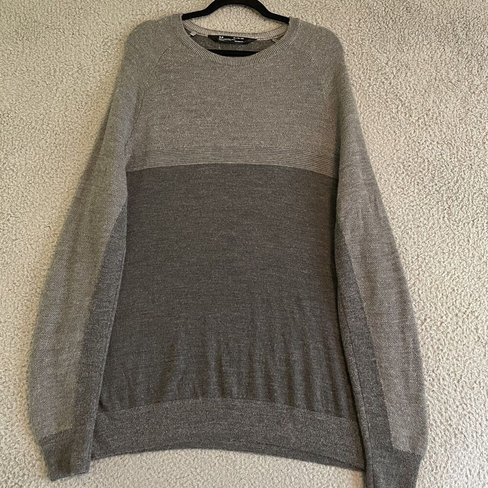 Under Armour UA Threadborne Men's XL Gray Wool Crew Neck Long Sleeve Sweater